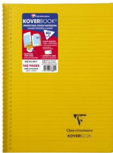Cahier à reliure spirale lignés 80S 8¼X11¾. Assortis CLAIREFONTAINE