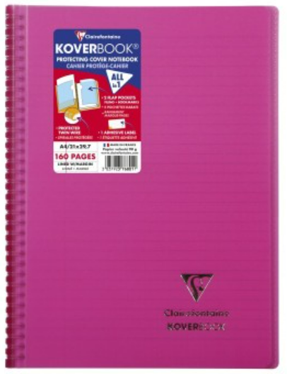 Cahier à reliure spirale lignés 80S 8¼X11¾. Assortis CLAIREFONTAINE