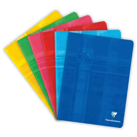 Cahier agrafé 5/5 -assortis- 144 pages (17x22cm) CLAIREFONTAINE