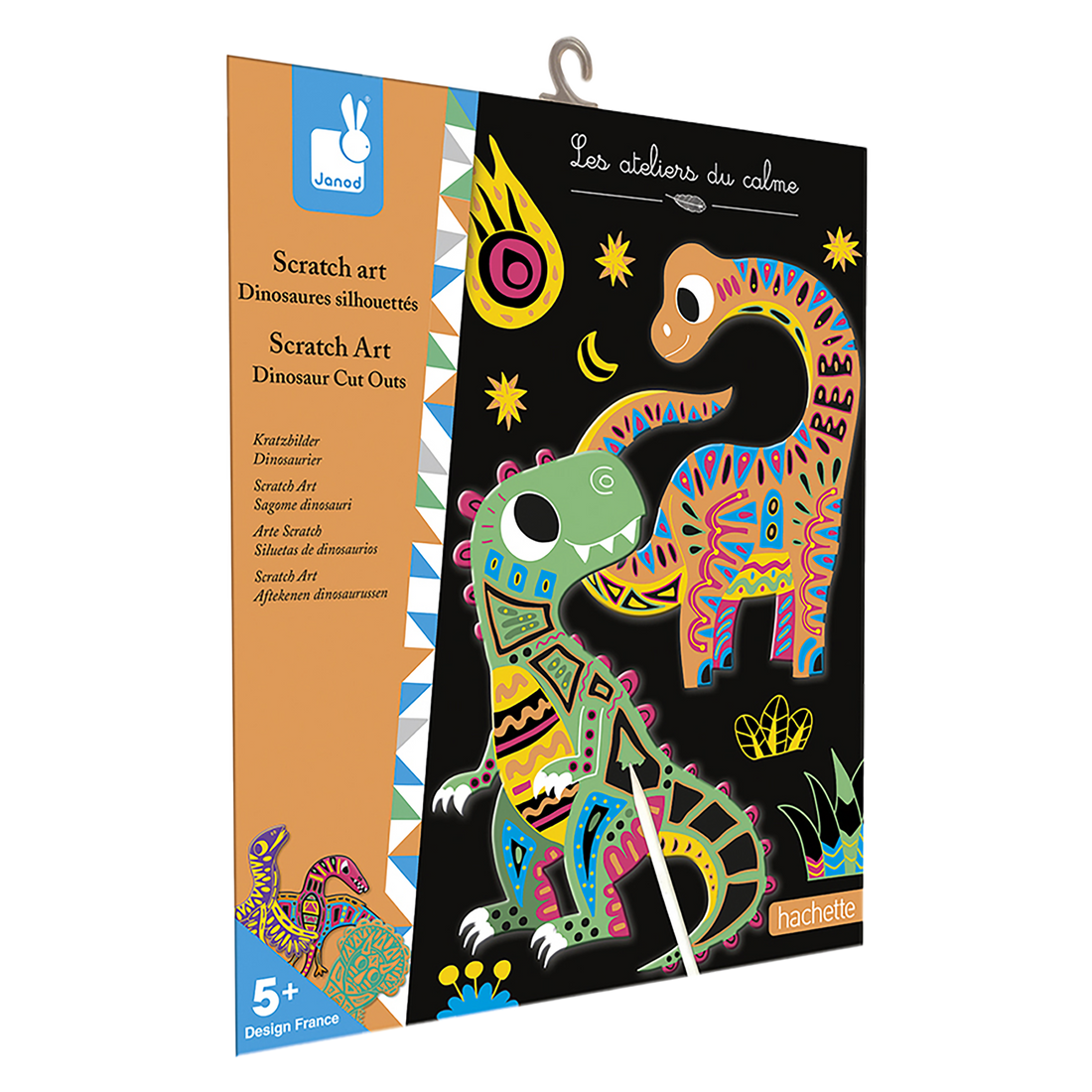 SCRATCH ART DINAUSORES SILHOUETTÉS - 5 CARTES JANOD