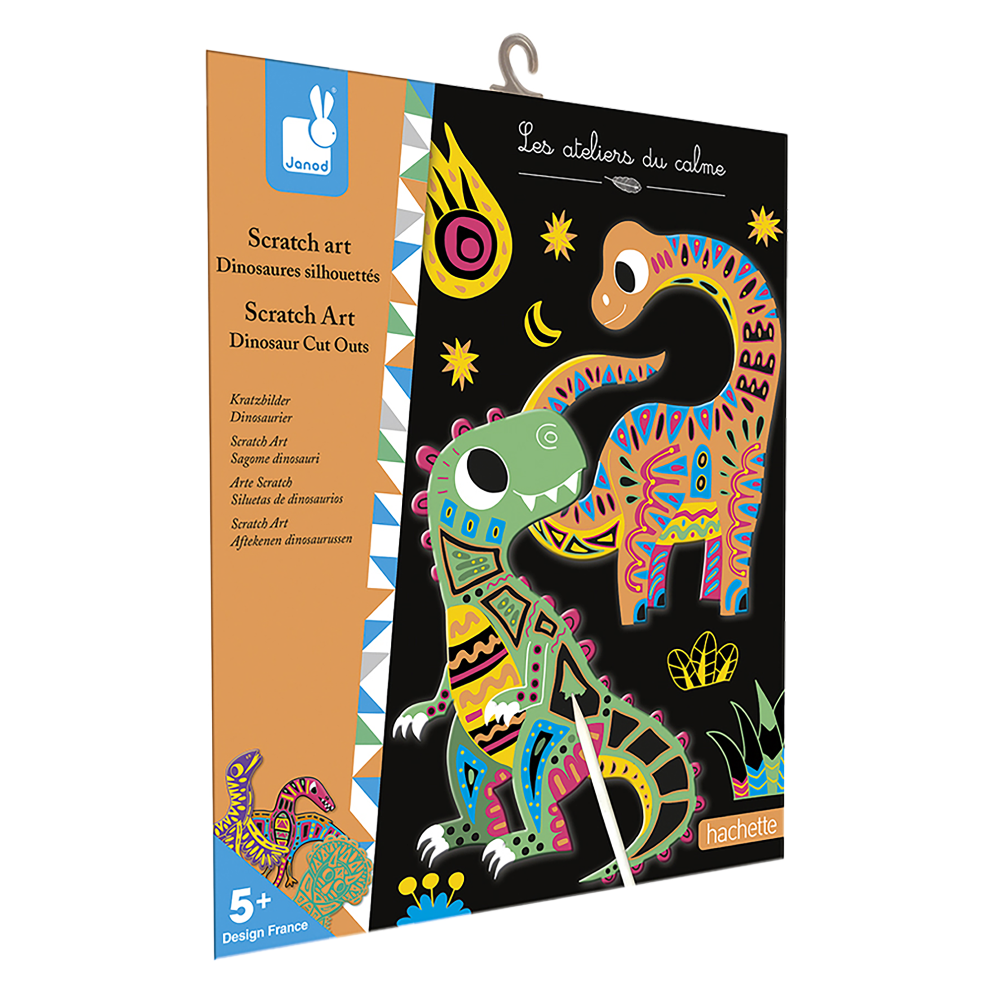 SCRATCH ART DINAUSORES SILHOUETTÉS - 5 CARTES JANOD