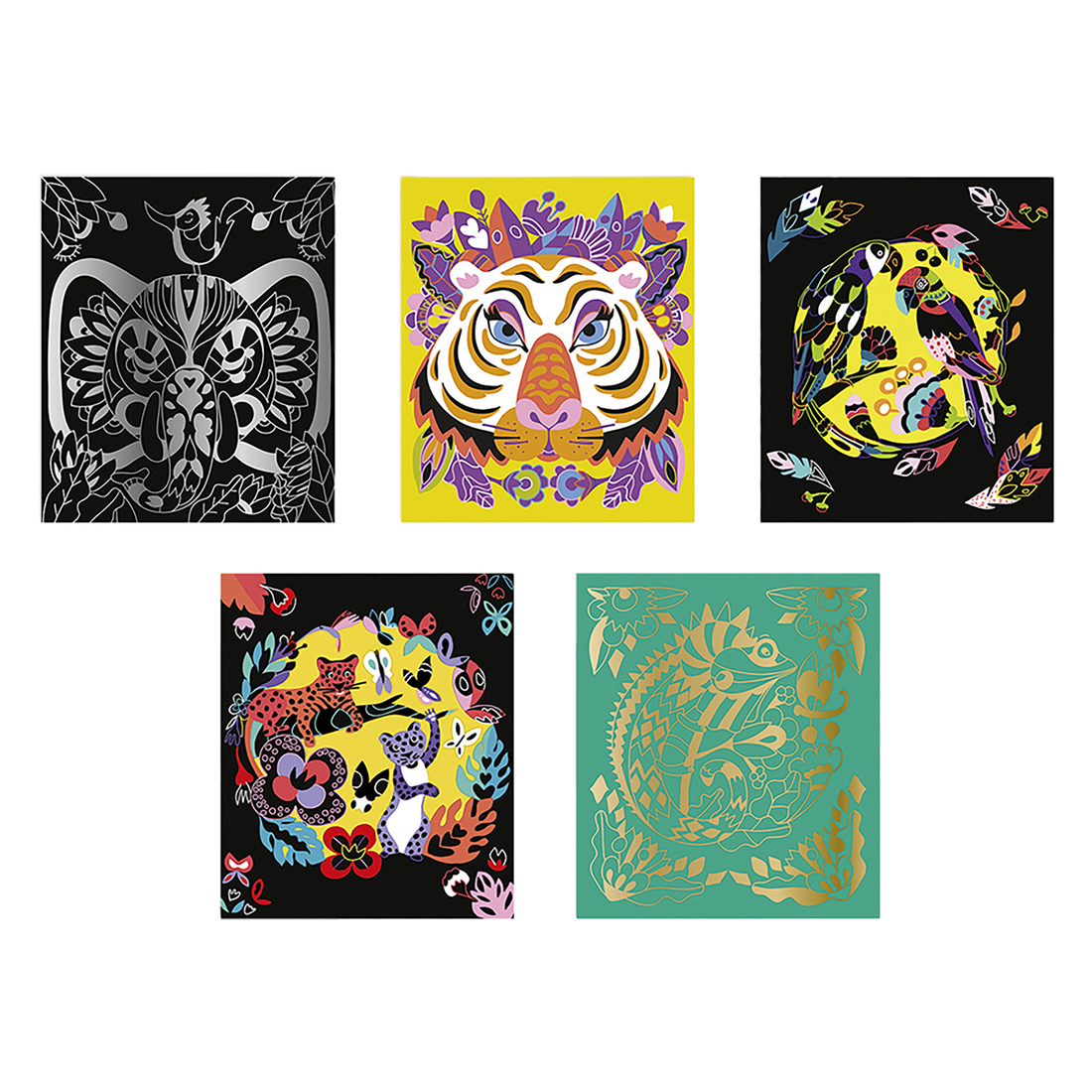 SCRATCH ART ANIMAUX DU MONDE - 5 CARTES JANOD