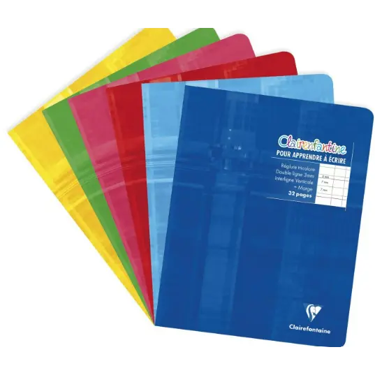 Clairenfantine Cahier agrafé DL3mm IV -assortis-  32 pages (17x22cm) CLAIREFONTAINE