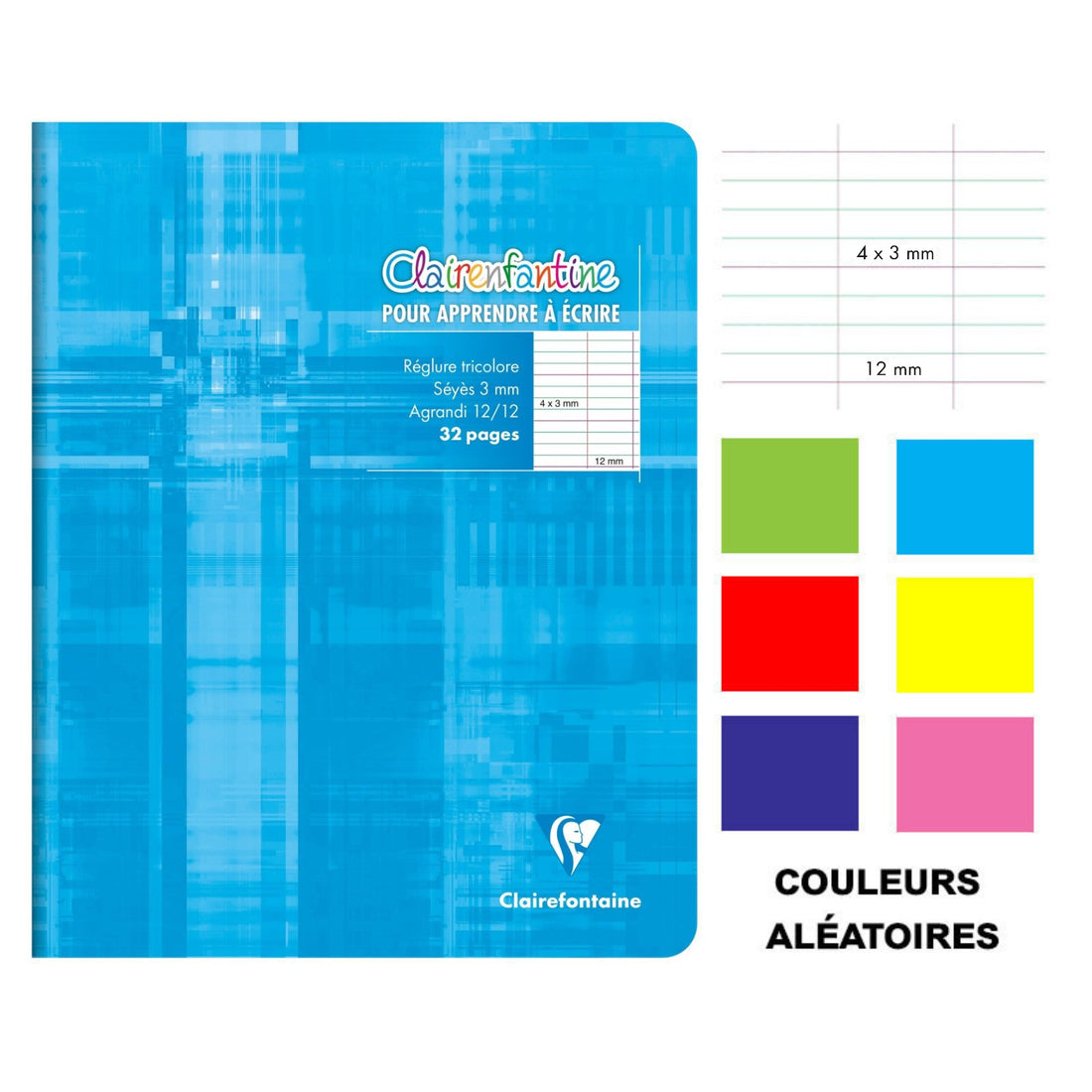 Notebook French Ruled 3 mm Assorted Stapled  32 pages (6,7 x 8,7 in)