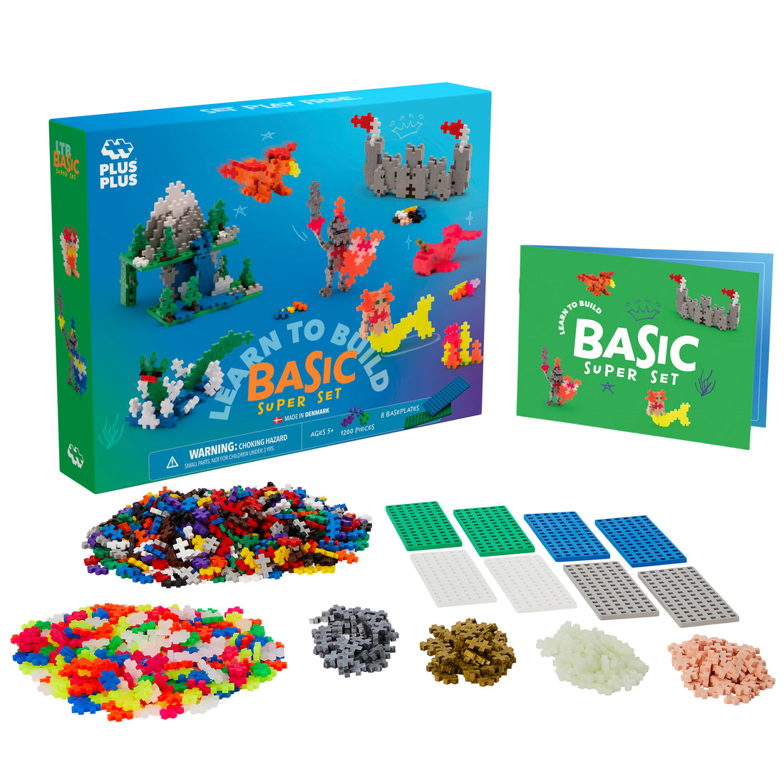 APPRENDRE À BÂTIR - ENS. MÉGA BASIC - 1200pcs - PLUS PLUS