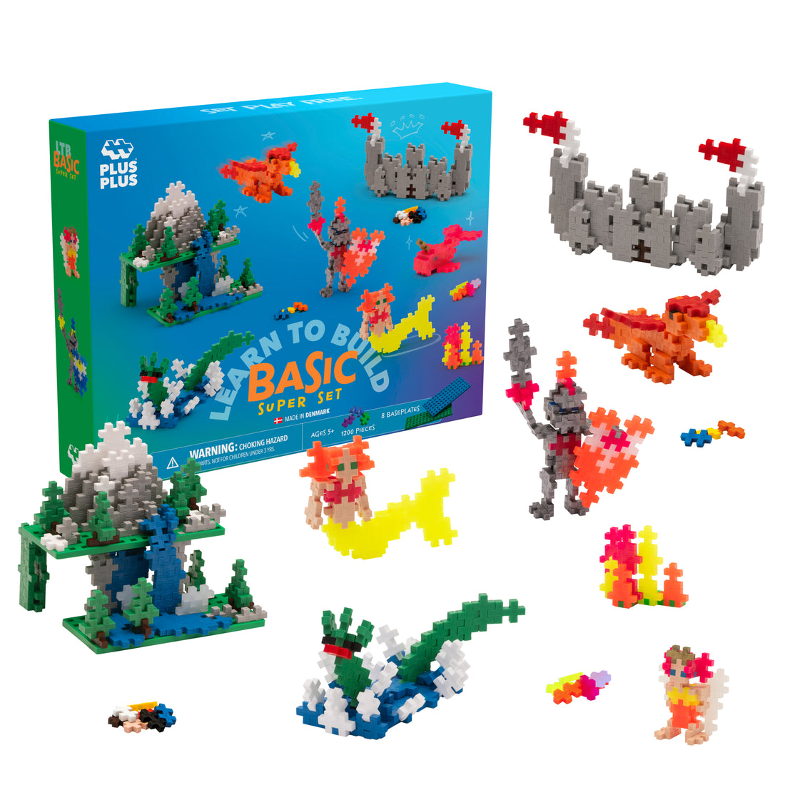 APPRENDRE À BÂTIR - ENS. MÉGA BASIC - 1200pcs - PLUS PLUS
