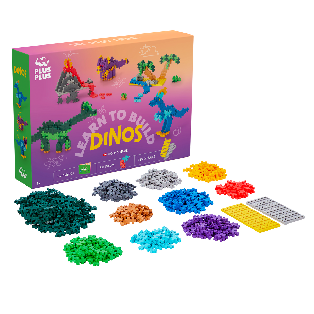 APPRENDRE À BÂTIR - DINOSAURES - 600pcs - PLUS PLUS