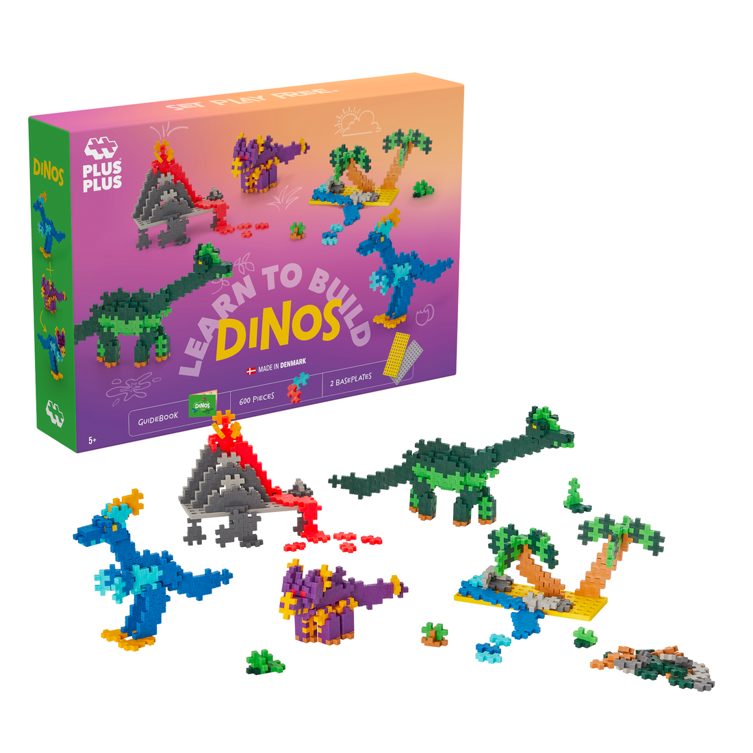 APPRENDRE À BÂTIR - DINOSAURES - 600pcs - PLUS PLUS