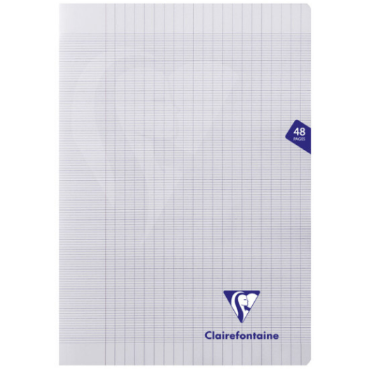 Mimesys cahier polypro agrafé seyès -incolore- A4. 48 pages (21x29,7cm) CLAIREFONTAINE