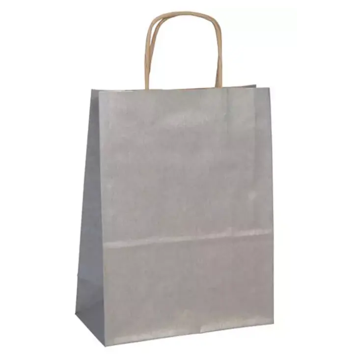 Sac Kraft Lisse  100g  - Argent  16x8x21cm CLAIREFONTAINE