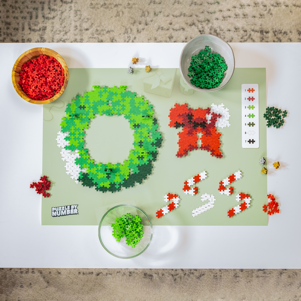 PUZZLE BY NUMBER - COURONNE DE NOËL - 500pcs PLUS PLUS