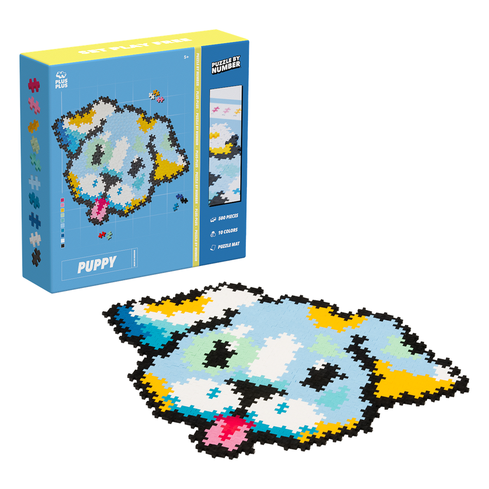 PUZZLE BY NUMBER - CHIOT - 500pcs PLUS PLUS