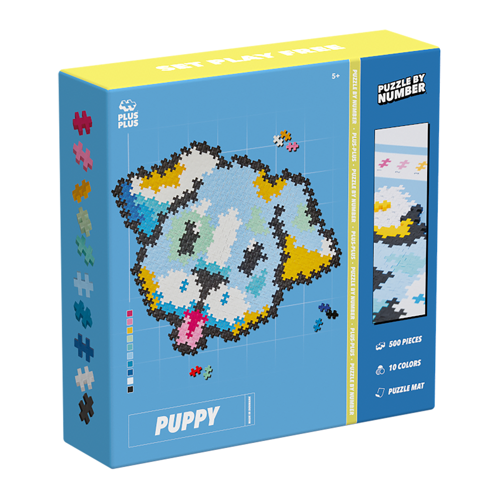 PUZZLE BY NUMBER - CHIOT - 500pcs PLUS PLUS