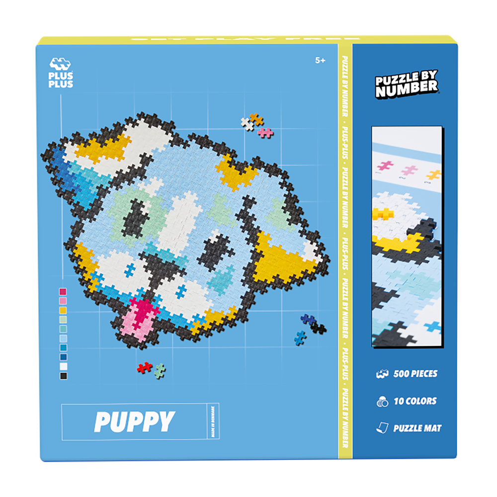 PUZZLE BY NUMBER - CHIOT - 500pcs PLUS PLUS