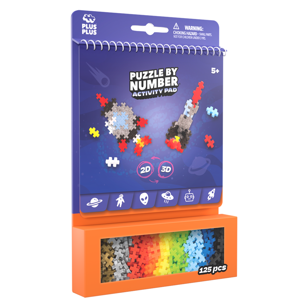 PUZZLE BY NUMBER - CARNET D'ACTIVITÉS - ESPACE - 125pcs PLUS PLUS