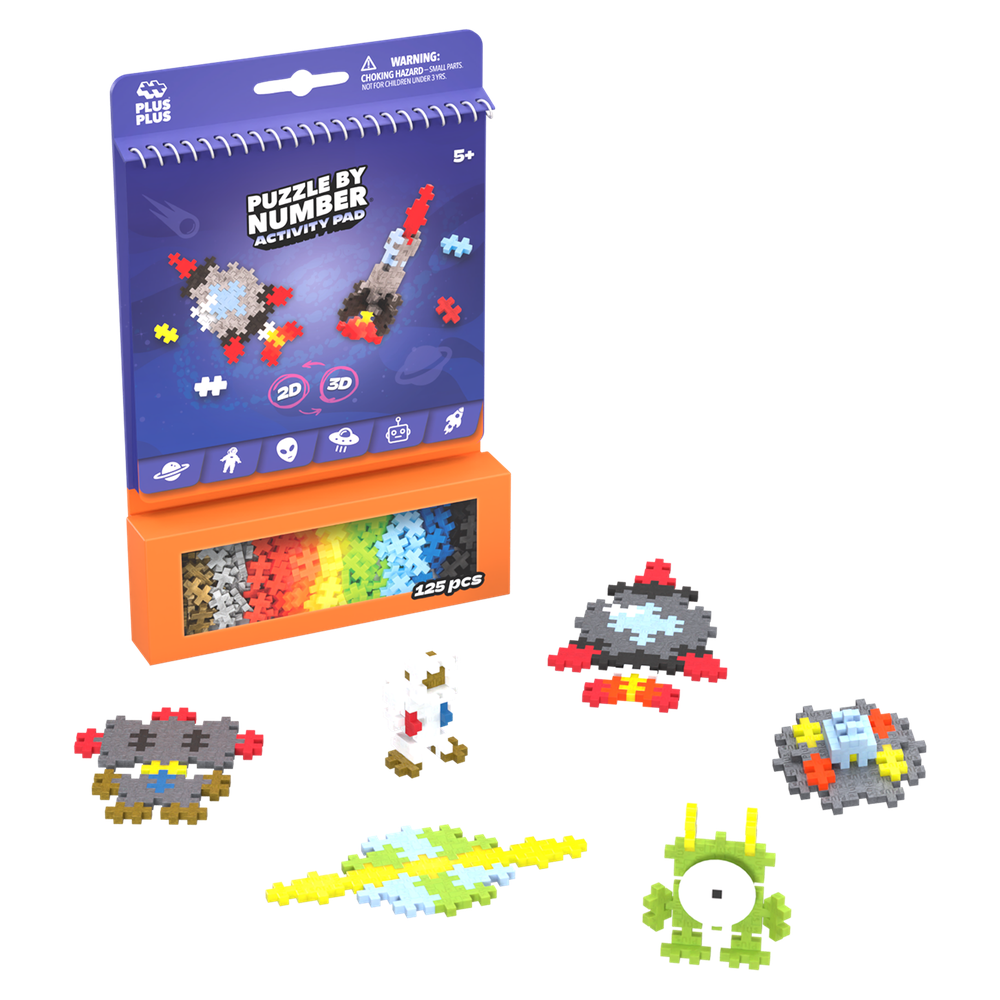 PUZZLE BY NUMBER - CARNET D'ACTIVITÉS - ESPACE - 125pcs PLUS PLUS