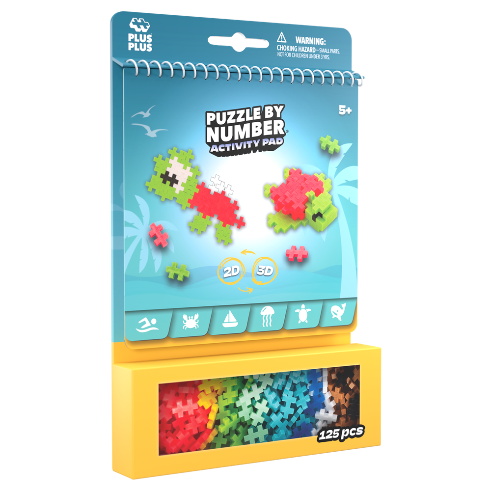 PUZZLE BY NUMBER - CARNET D'ACTIVITÉS - OCÉAN - 125pcs PLUS PLUS