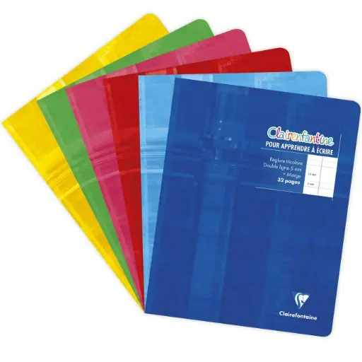 Clairenfantine Cahier agrafé DL5mm -assortis-  32 pages (17x22cm) CLAIREFONTAINE