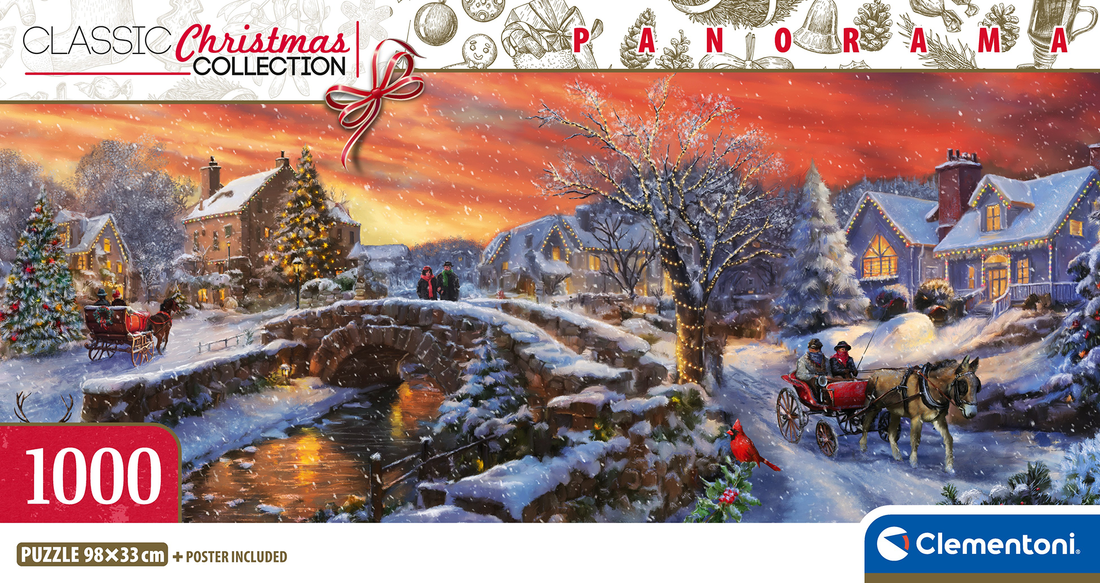 PZ1000: PANORAMA - NOËL SUR LE CHEMIN DU PONT CLEMENTONI PUZZLES