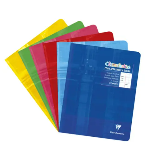 Clairenfantine Cahier agrafé DL2mm IV-assortis-  32 pages (17x22cm) CLAIREFONTAINE