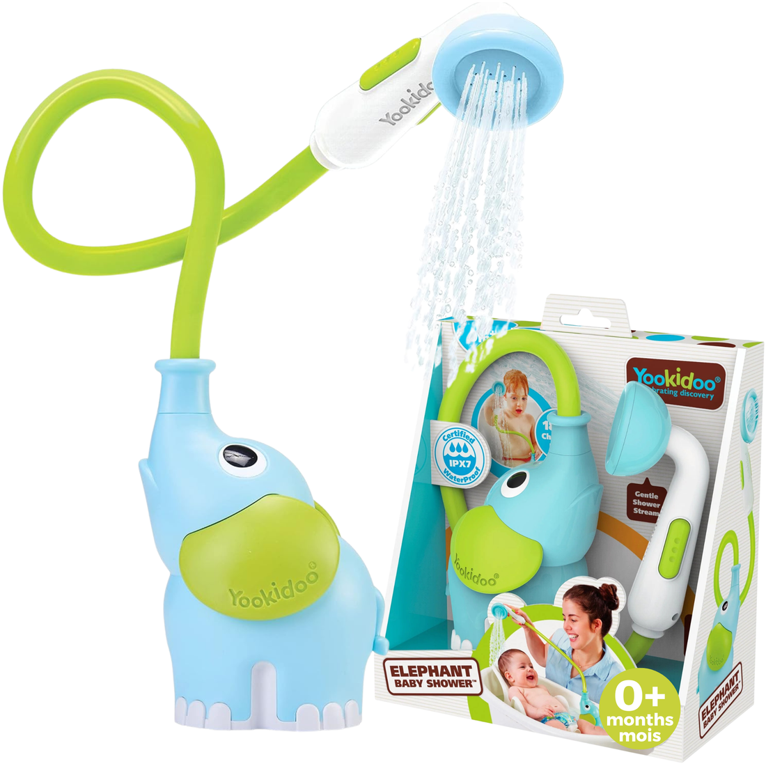 DOUCHE ÉLÉPHANT POUR BÉBÉ - BLEUE
