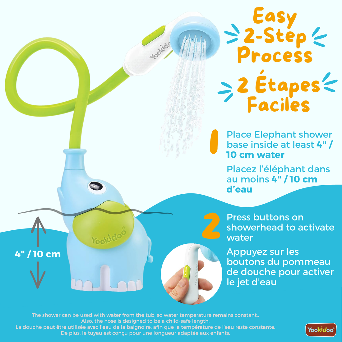 DOUCHE ÉLÉPHANT POUR BÉBÉ - BLEUE