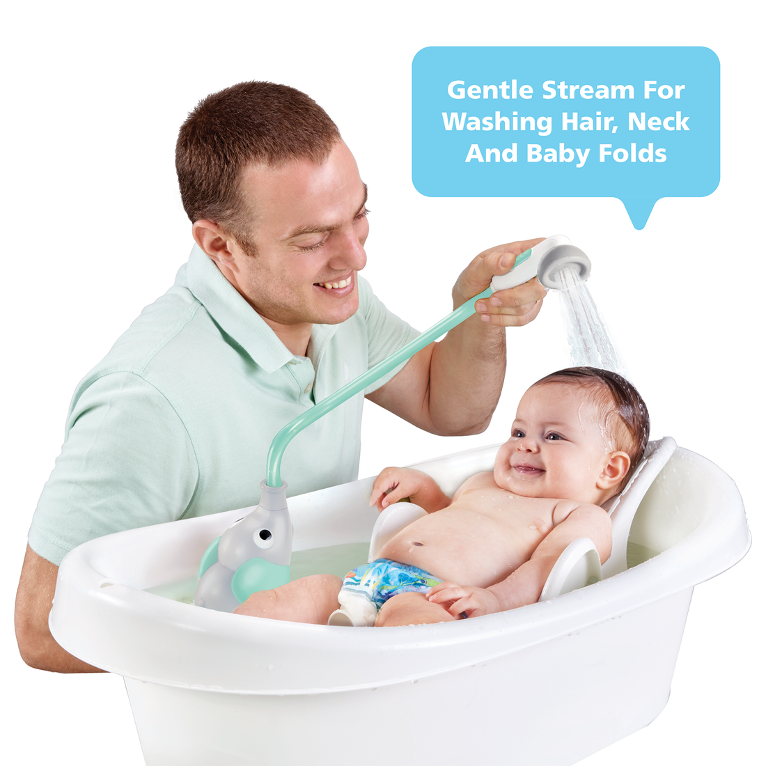 DOUCHE ÉLÉPHANT POUR BÉBÉ - TURQUOISE YOOKIDOO
