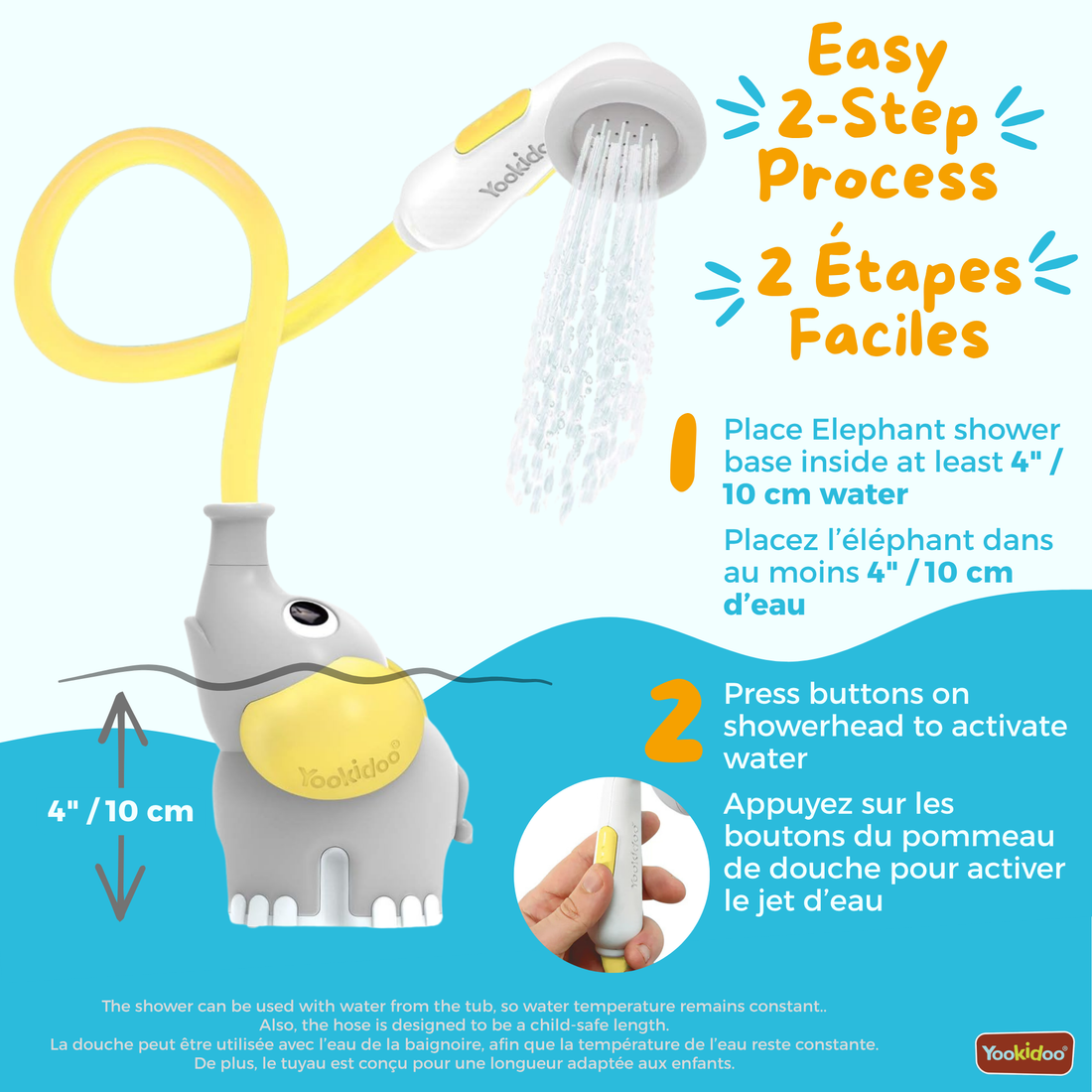 DOUCHE ÉLÉPHANT POUR BÉBÉ - JAUNE