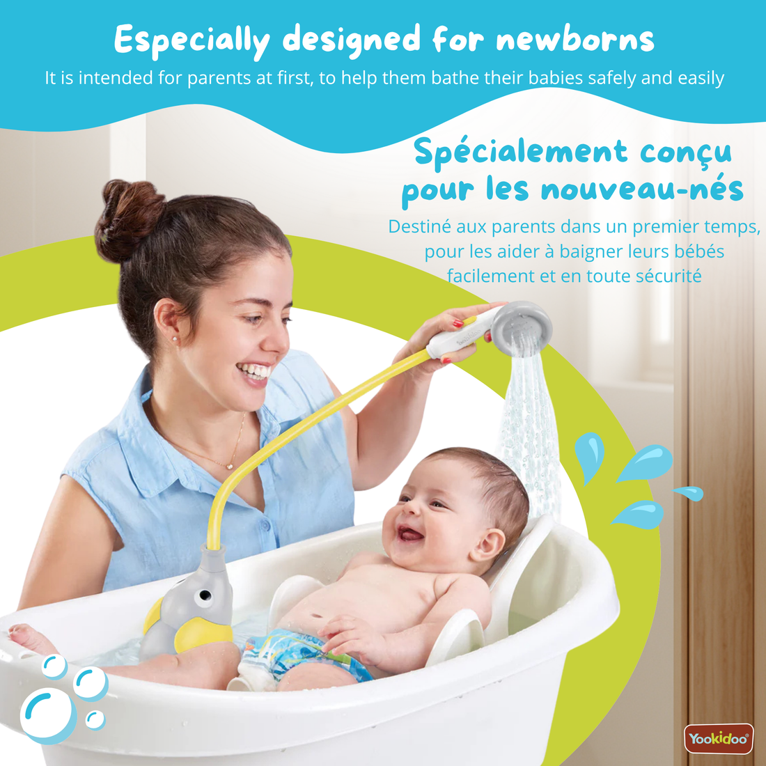 DOUCHE ÉLÉPHANT POUR BÉBÉ - JAUNE