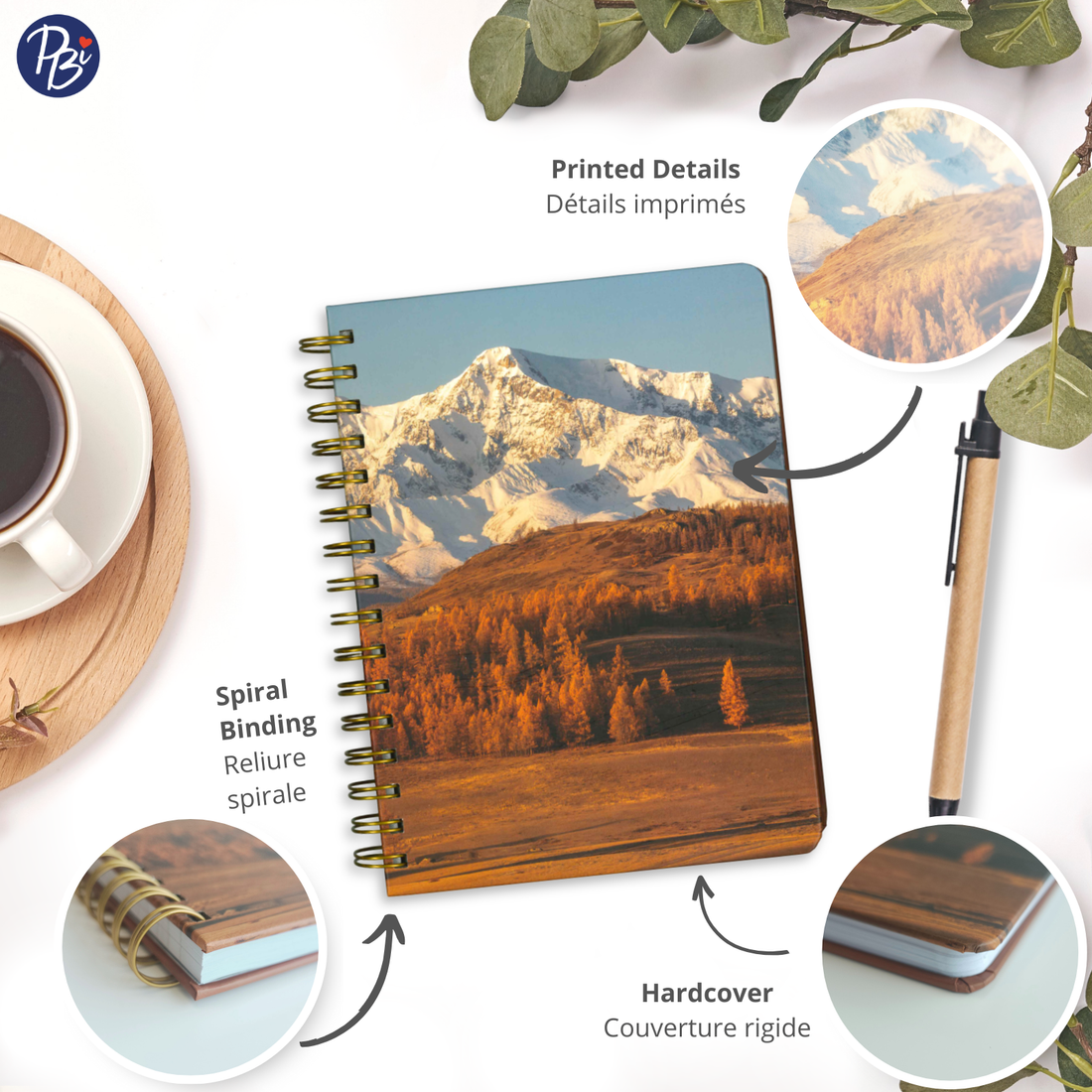 CAHIER DE NOTES - MONTAGNES DORÉES PBI LIVRES NOTES