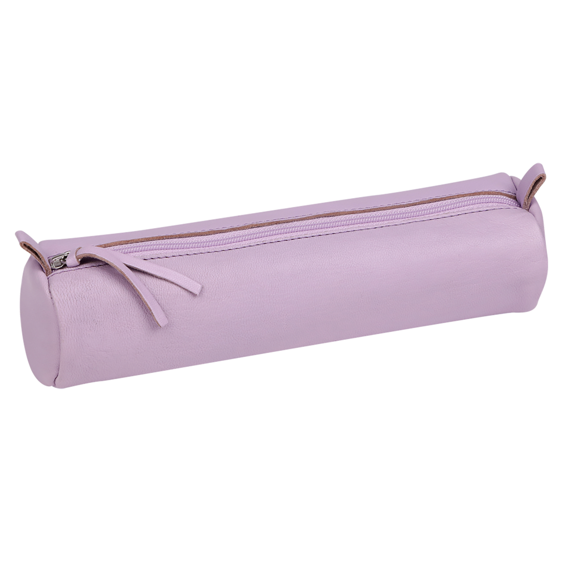 Trousse ronde -cuir teinté -lilas (5.5x22cm) CLAIREFONTAINE