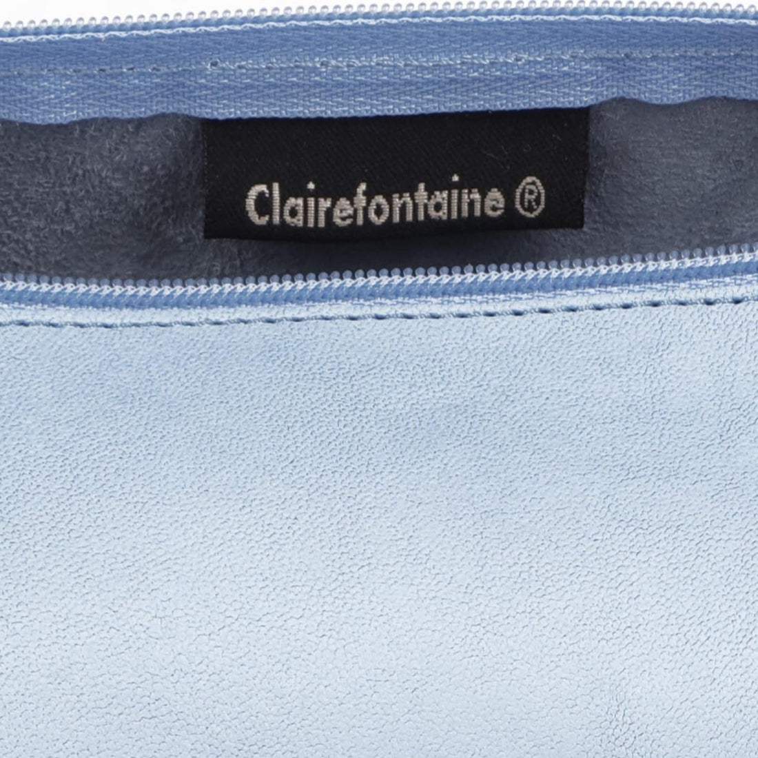 Round Pencil Case Dyed Leather Sky Blue (2.1x8.6in)