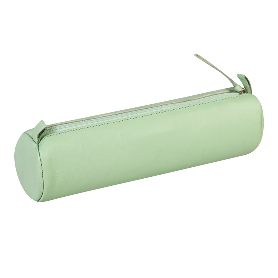 Trousse ronde -cuir teinté -vert pistache (5.5x22cm) CLAIREFONTAINE