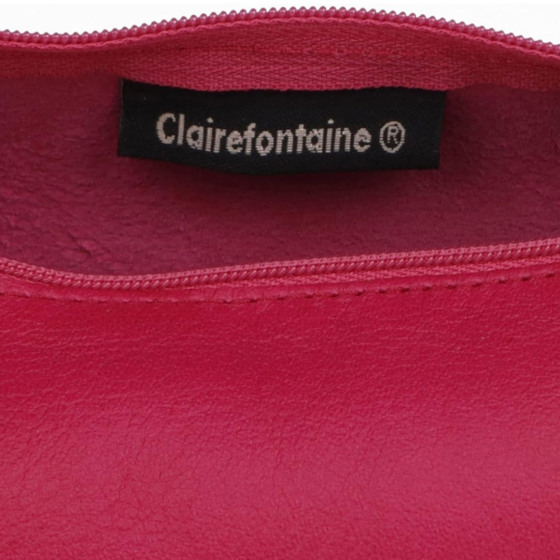 Round Pencil Case Dyed Leather Raspberry (2.1x8.6in)