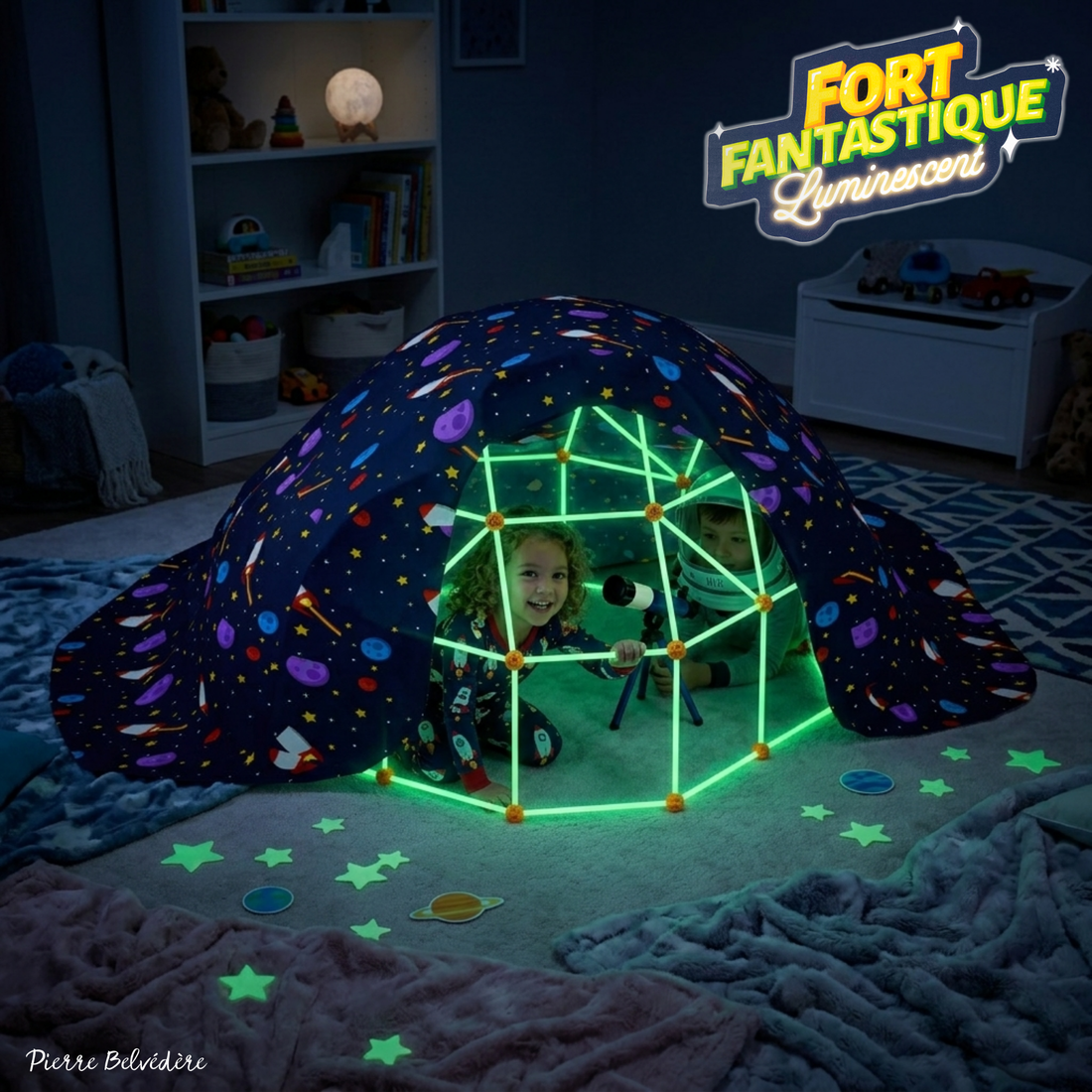 FANTASTIC FORT- GLOW IN THE DARK-72 PIECES