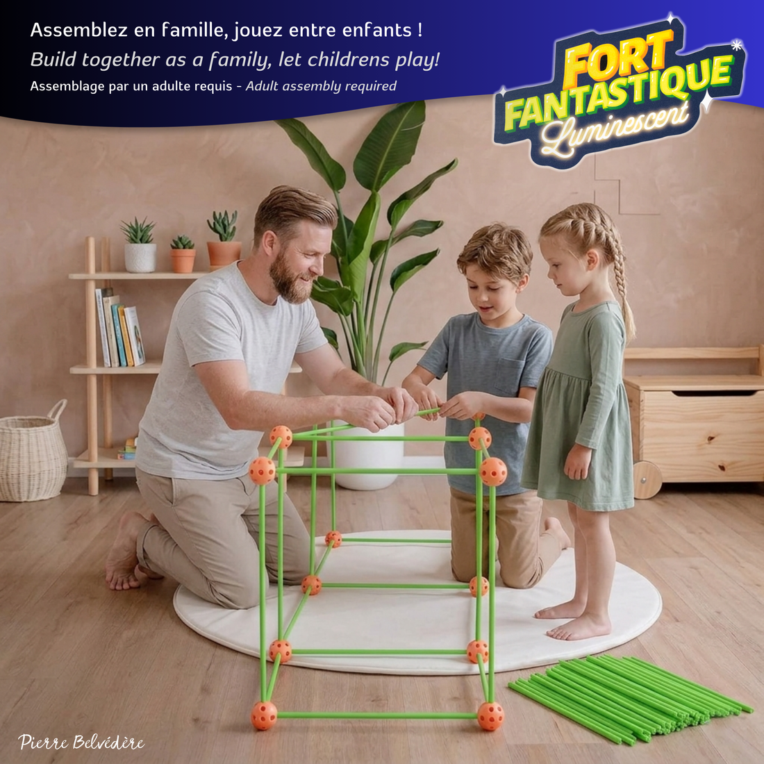 FANTASTIC FORT- GLOW IN THE DARK-72 PIECES