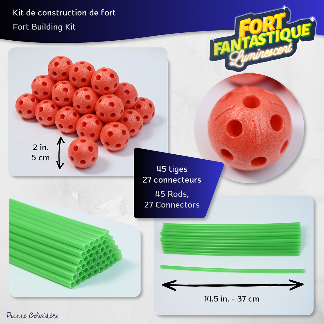 FANTASTIC FORT- GLOW IN THE DARK-72 PIECES