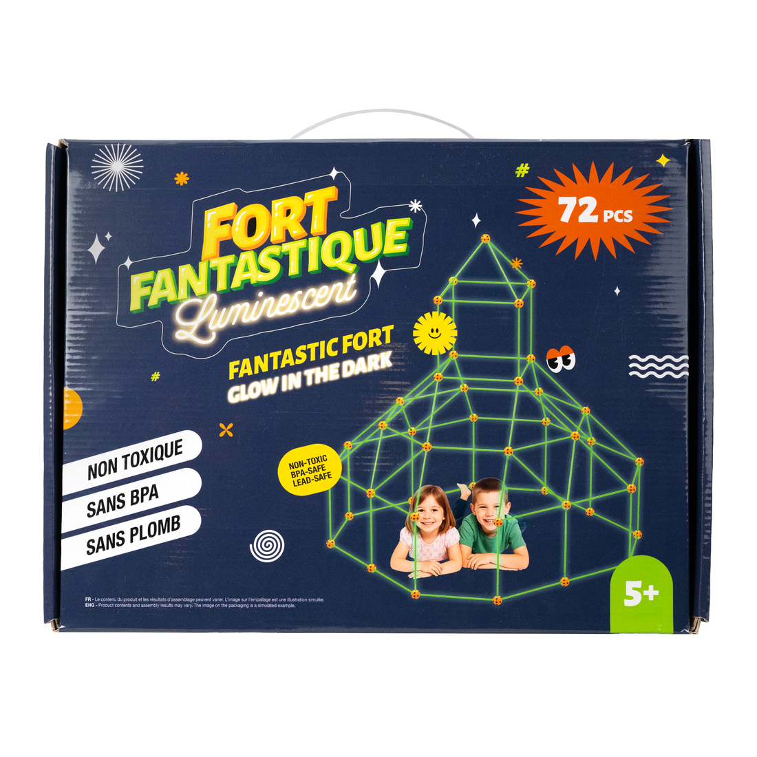 FORT FANTASTIQUES 72 PIÈCES LUMINESCENT PBI JOUET