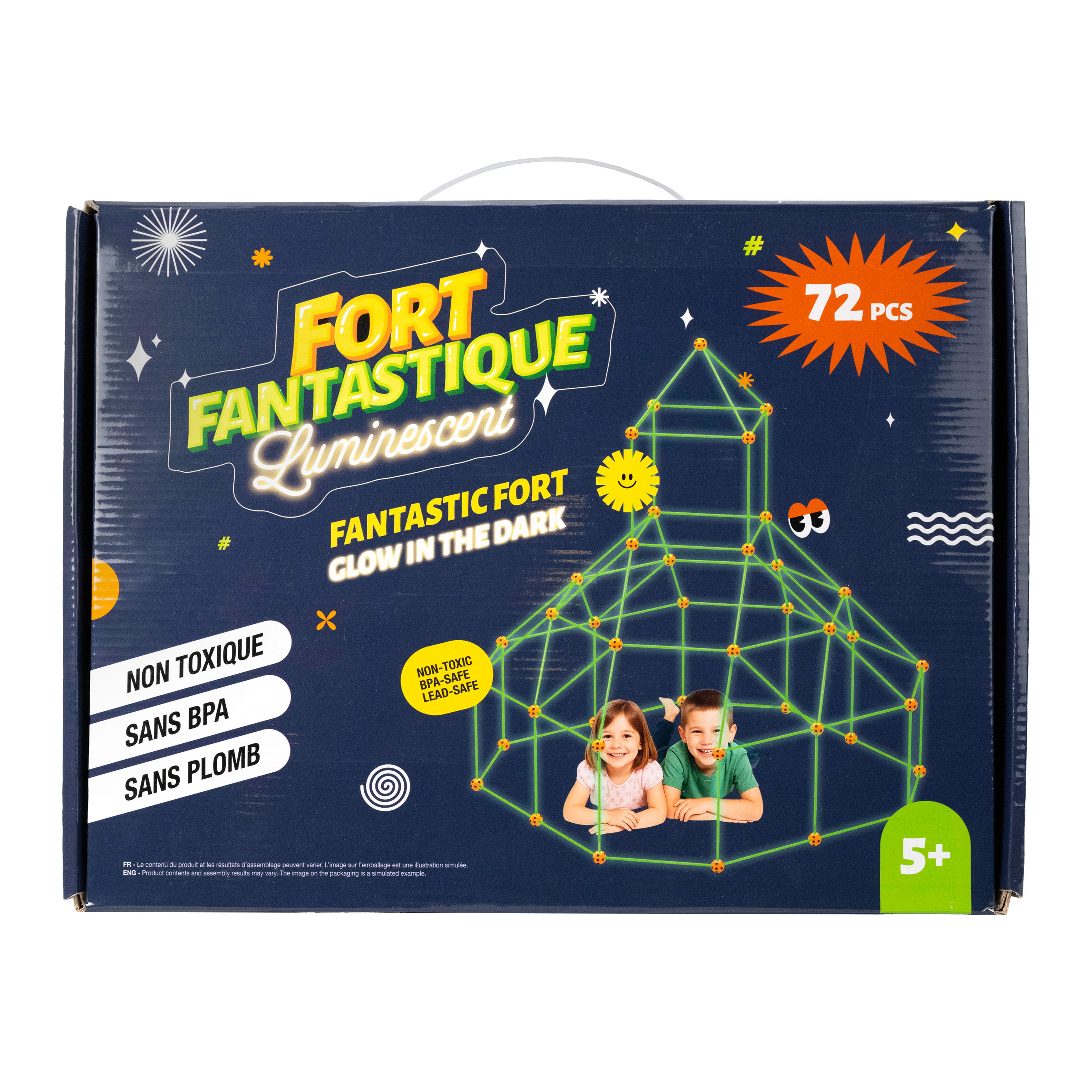 FORT FANTASTIQUES 72 PIÈCES LUMINESCENT PBI JOUET