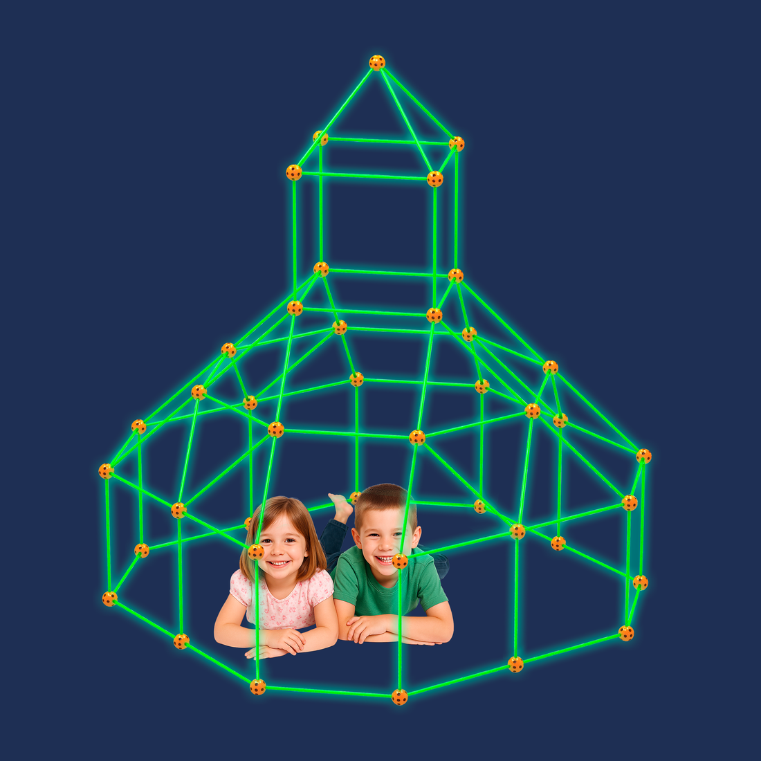 FORT FANTASTIQUES 72 PIÈCES LUMINESCENT PBI JOUET