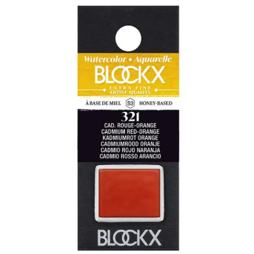 Aquarelle Rouge Cadmium Orange - Demi. BLOCKX