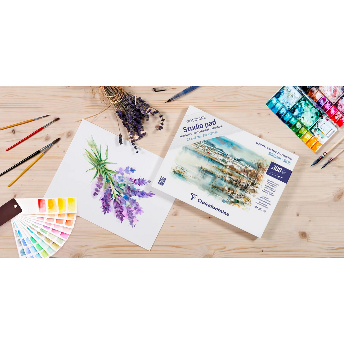 Bloc aquarelle collé Goldline Studio 200G 100 feuilles (24 x 32 cm) by CLAIREFONTAINE