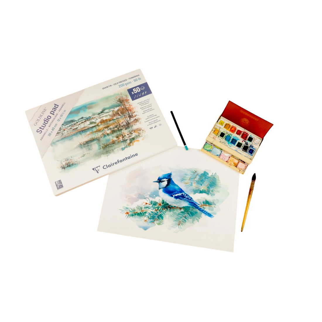 Bloc aquarelle collé Goldline Studio 200G 100 feuilles (24 x 32 cm) by CLAIREFONTAINE