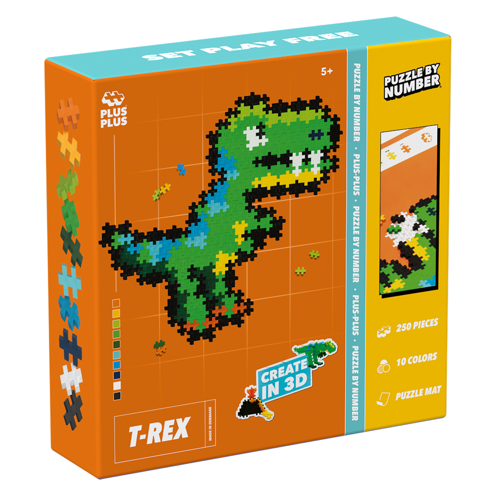 PUZZLE BY NUMBER - T-REX - 250pcs PLUS PLUS