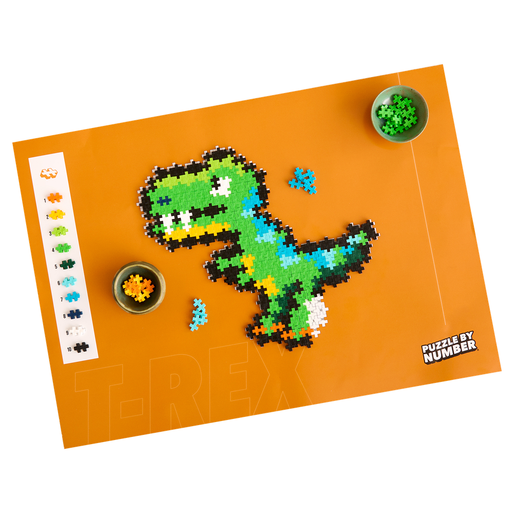 PUZZLE BY NUMBER - T-REX - 250pcs PLUS PLUS