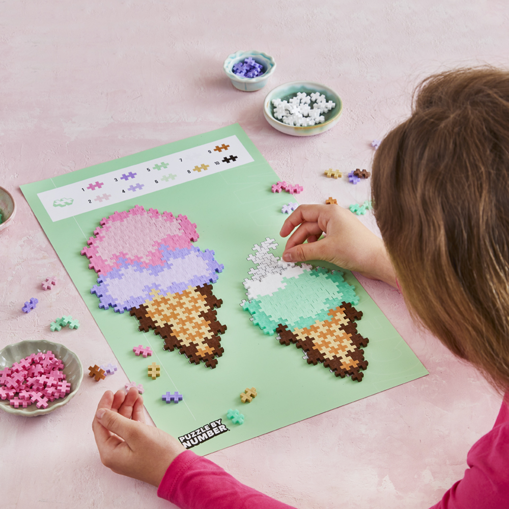 PUZZLE BY NUMBER - CORNETS DE CRÈME GLACÉ - 250pcs PLUS PLUS