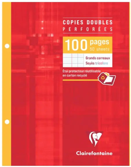 Feuilles double copie 100P 17X22 CLAIREFONTAINE