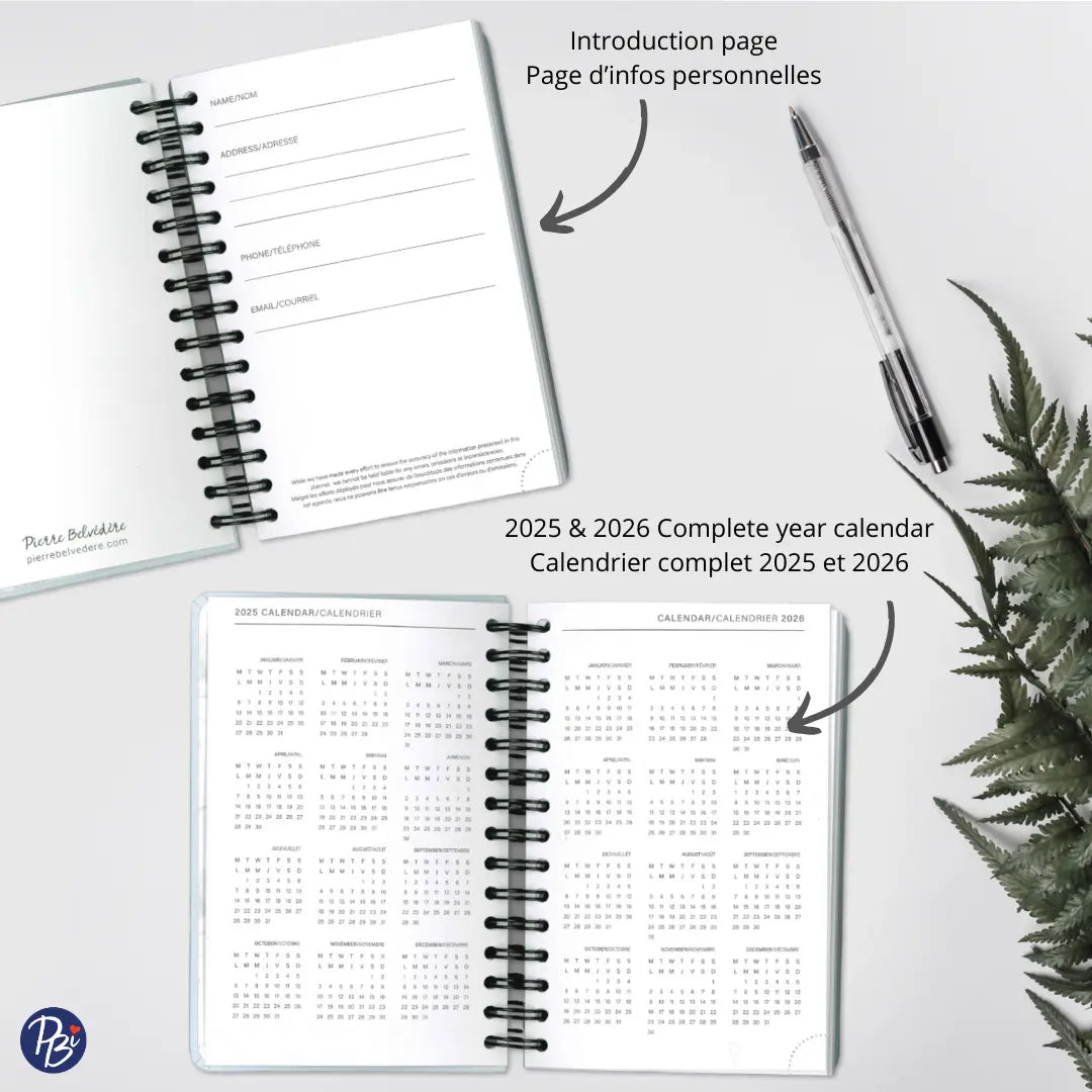 AGENDA ACADÉMIQUE 2025-2026- PETIT 1J/1P- COLIBRI PBI AGENDA
