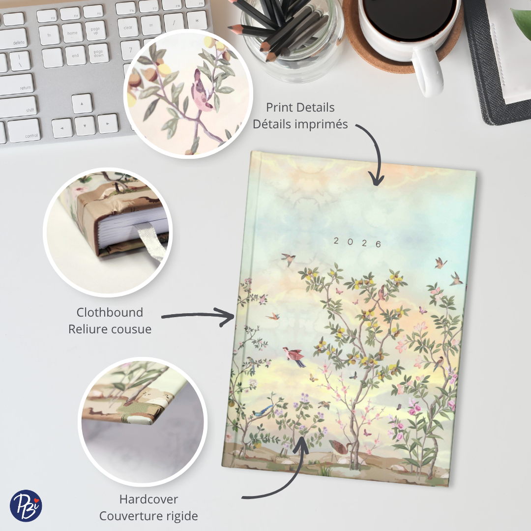 AGENDA ANNUEL 2026 - FLEURS ET OISEAUX PBI AGENDA