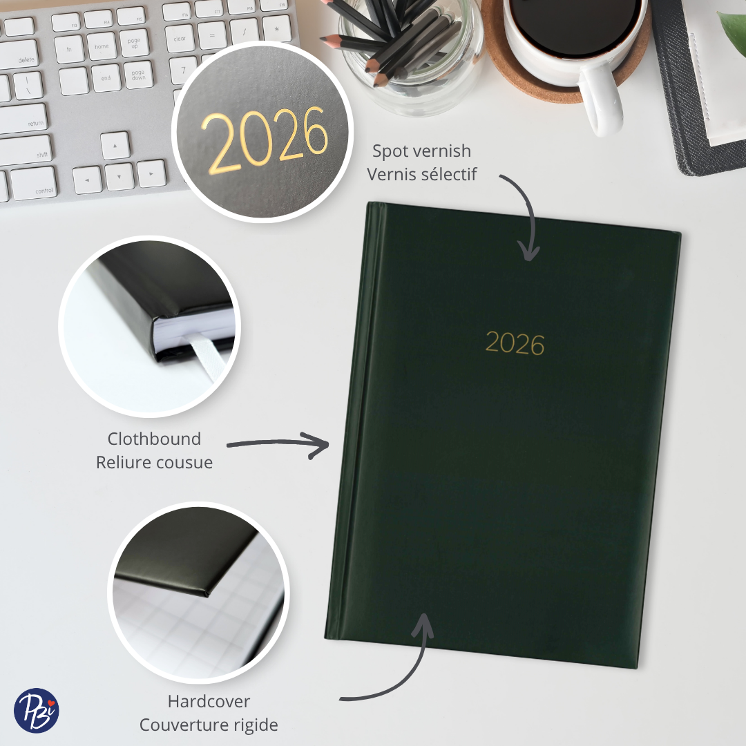 AGENDA ANNUEL 2026 - NOIR CLASSIQUE PBI AGENDA